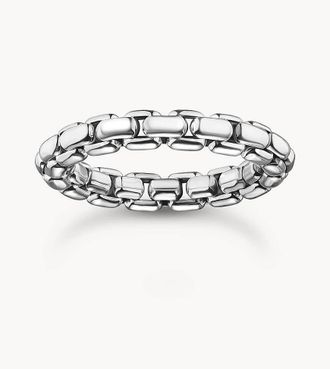 Thomas Sabo Anello argentato a maglie squadrate-Argento