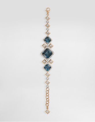 Dolce & Gabbana Eleganza Bracelet 18-carat White And Yellow Gold, Topazes, And Sapphires - Woman Bracelets Gold Onesize