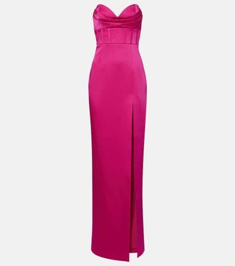 Rebecca Vallance Saskia satin bustier gown