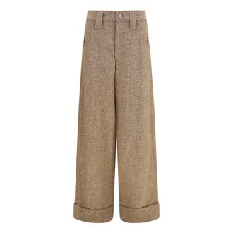 Brunello Cucinelli Pantaloni Larghi - - Trousers - Donna - Marrone - M