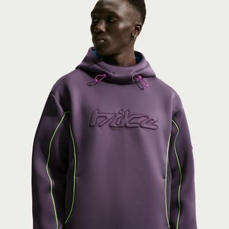 Nike Mens Project F.R.O.G. Bubble Mesh Pullover Hoodie in Purple | IF1296-573