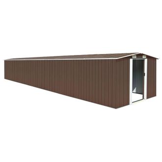 Berkfield Home Garden Shed Brown 257x779x181 cm Galvanised steel | Size: 257 x 779 x 181 cm