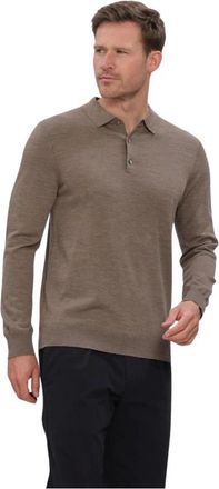 Profuomo Polo LS Extrafine Merino - Heren - Truien - Bruin - Maat: XL Wol
