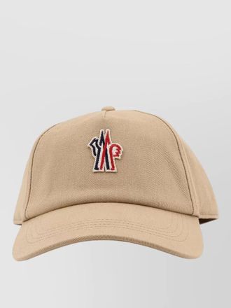 Moncler cotton hat logo patch front detail