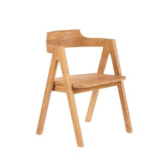 Bazar Bizar Silla de comedor de madera de teca en marr&oacute;n 53x50x76 cm