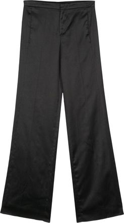 Gucci 2000s wide-leg satin trousers - women - Cotton/Rayon - 38 - Black