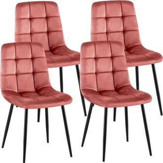 Clp Clp - Lote De 4 Sillas De Comedor Antibes Rosa