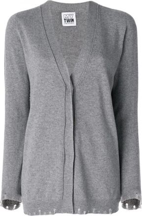Twinset Cardigan - Dames - Vesten - Grijs - M - Wol - Truien & Vesten