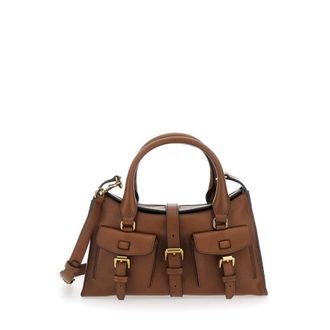 Mulberry Roxanne Brown Small Handbag With Adjustable And Removable Shoulder Strap And Two Front Pockets In Leather Woman