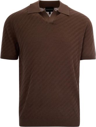 Emporio Armani Polo Shirts, male, Brown, Size: 2XL Polo Shirts