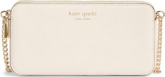 Kate Spade New York taylor pebbled leather double zip crossbody bag in Parchment at Nordstrom Rack