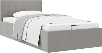 vidaXL Vidaxl - Cama Hidr&aacute;ulica Almacenaje Sin Colch&oacute;n Gris Claro 100x200 Cm