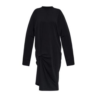 Balenciaga Jurk met lange mouwen - Dames - Jurken - Zwart - Maat: S Katoen