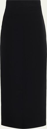 The Row Iphora Wool Crepe Slit Midi Skirt