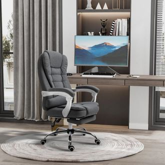 STILVORA Sedia Da Ufficio Ergonomica, Altezza Regolabile E Girevole Con Poggiapiedi Pieghevole, Grigio