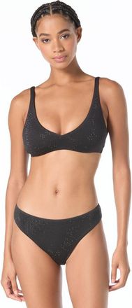 Michael Kors Rhinestone Studded Solids Bra Top in Black at Nordstrom, Size X-Small
