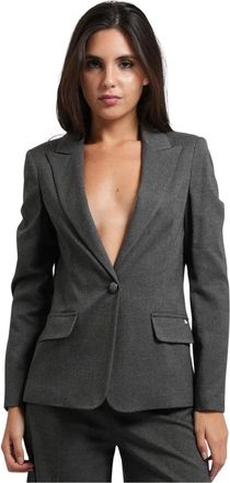 Gaud&igrave; Viscose Blend Blazer - Dames - Blazers - Grijs - L - Polyester - Jassen