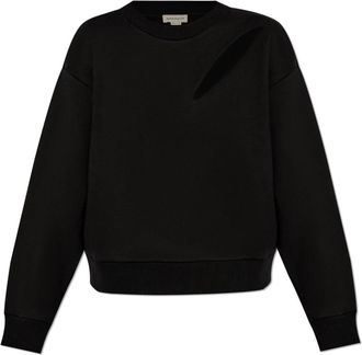 Alexander McQueen Sweatshirt met logo - Dames - Sweatshirts - Zwart - S - Katoen - Hoodies & sweatvesten