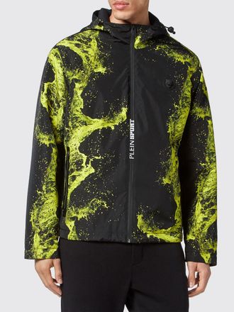 Plein Sport Giacca a vento con cappuccio e stampa astratta all-over