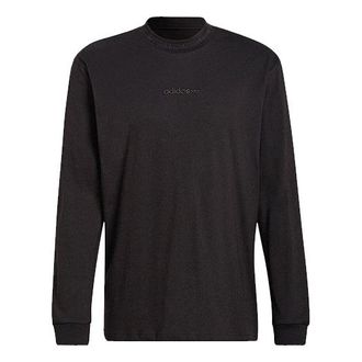 adidas originals Logo Sports Round Neck Long Sleeves Black HM2662