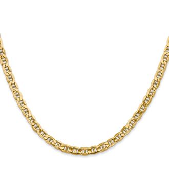 Diamond2Deal 10k Yellow Gold 4mm Semi-Solid Anchor Chain Necklace