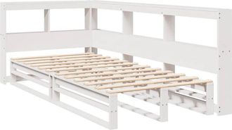 vidaXL Bookcase Bed without Mattress White 75x190cm Solid Wood Pine Vidaxl