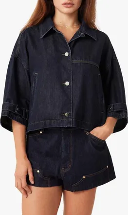 Habitual Cape Denim Crop Jacket in Rinse at Nordstrom, Size X-Large