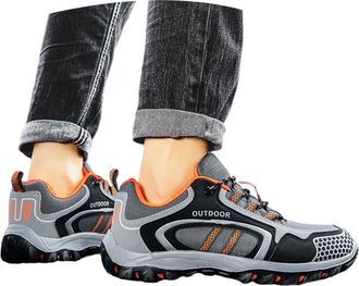 Generic Mens Running Trainers - Mens Lightweight Hiking Sneakers for Outdoor Trekking Comfortable Non Slip Water Running Walking Footwear Grey