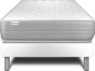 VITALIT Somier Blanco + Colch&oacute;n Con Espuma Viscoel&aacute;stica 90 X 190