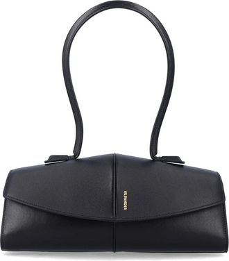 Jil Sander Linea Shoulder - Dames - Schoudertassen - Zwart - ONE Size - Leer - Tassen