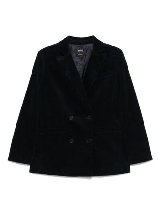 A.P.C. Navy Blue Cotton Blazer