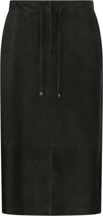 Max Mara Gazza Leren Rok - Dames - Leren & Su&egrave;de rokken - Groen - S - Leer - Rokken