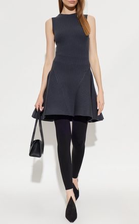Alaia Ribbed Sleeveless Dress, Womens, Grey