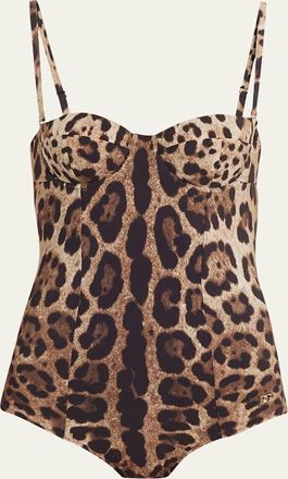 Dolce & Gabbana Leo Balconette One-Piece Swimsuit