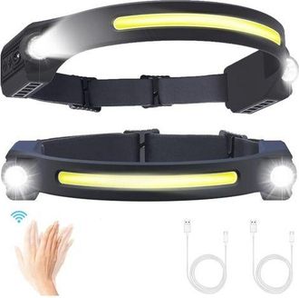 OEM Juego De 2 Linternas Frontales Led Recargables Con 5 Modos, Detector De Movimiento, Resistentes Al Agua Hasta 260 Grados, Ipx4, Usb C, Para Pesca, Aca