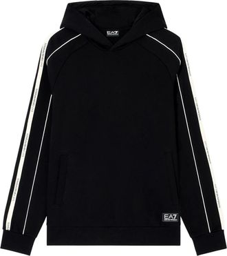 Emporio Armani Cotton-blend Hooded Logo Series Sweatshirt - Heren - Hoodies - Zwart - XL - Katoen - Hoodies & sweatvesten