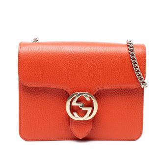Gucci Pre-owned Gucci Small Dollar Calfskin Interlocking G Crossbody Ladies 510304 001998