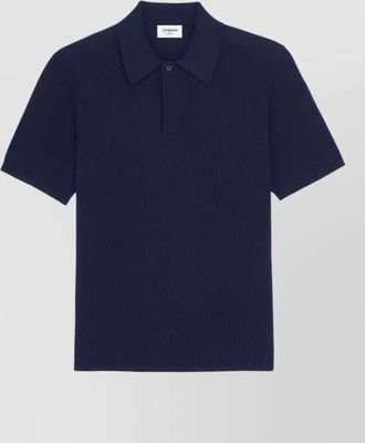 Saint Laurent ribbed trim cotton short-sleeve polo shirt