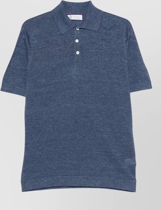 Brunello Cucinelli linen cotton striped polo shirt
