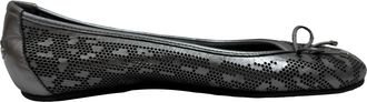 Jimmy Choo London Perforated Ballet Flats in Metallic Silver Leather