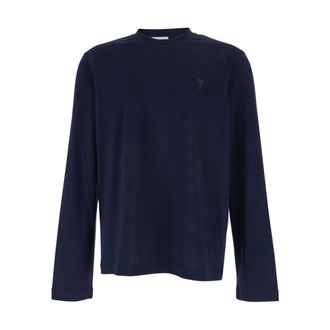 Ami Heren, Tops, Blauw, Maat: S Katoen