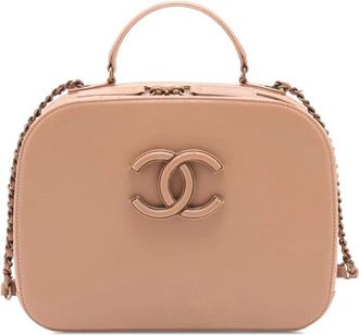 Chanel Trousse Coco Curve Case in pelle di capra e di vitello trapuntata 2016-2017 - Marrone