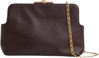 Reiss Bethany Leather Frame Clutch in Burgundy at Nordstrom