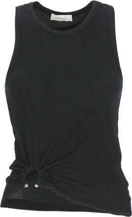 Paco Rabanne Tanktop met kenmerkende piercing - Dames - Tops zonder mouwen - Zwart - S - Katoen - Tops