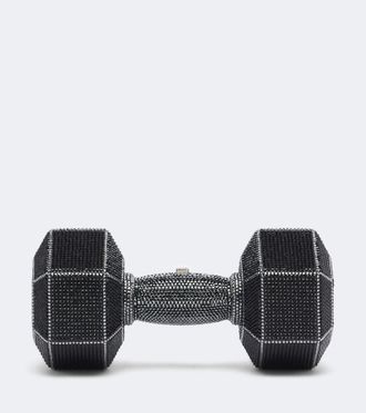 Judith Leiber Dumbbell crystal-embellished clutch