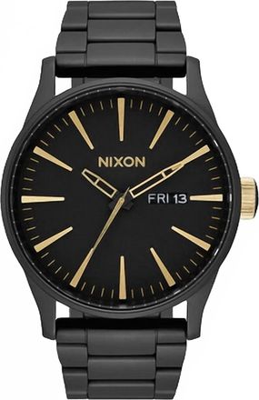 Nixon Mens Sentry Watch In All Gold/black
