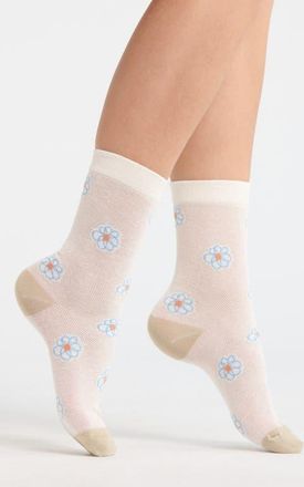 Casa Clara Love Camilla Floral Mesh Crewsocks at Nordstrom