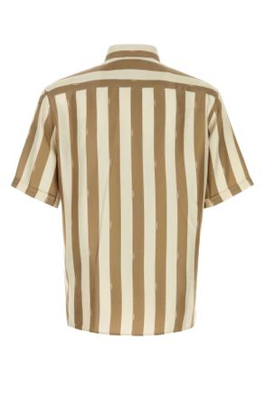 Fendi Mens Printed Silk Shirt Chantilly-Nocciola Exterior: Camicie Chantilly/nocciola