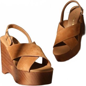 Matisse Footwear Womens Fox Wood Bottom Platform Wedges In Tan