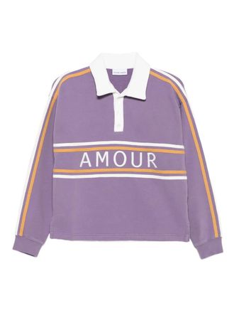 Maison Labiche cépré stripe-detail polo shirt - women - Organic Cotton - S - Purple
